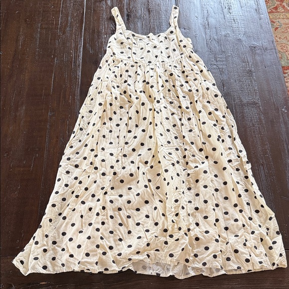 Storia Dresses & Skirts - Storia Cream Sundress with Black Polka Dots